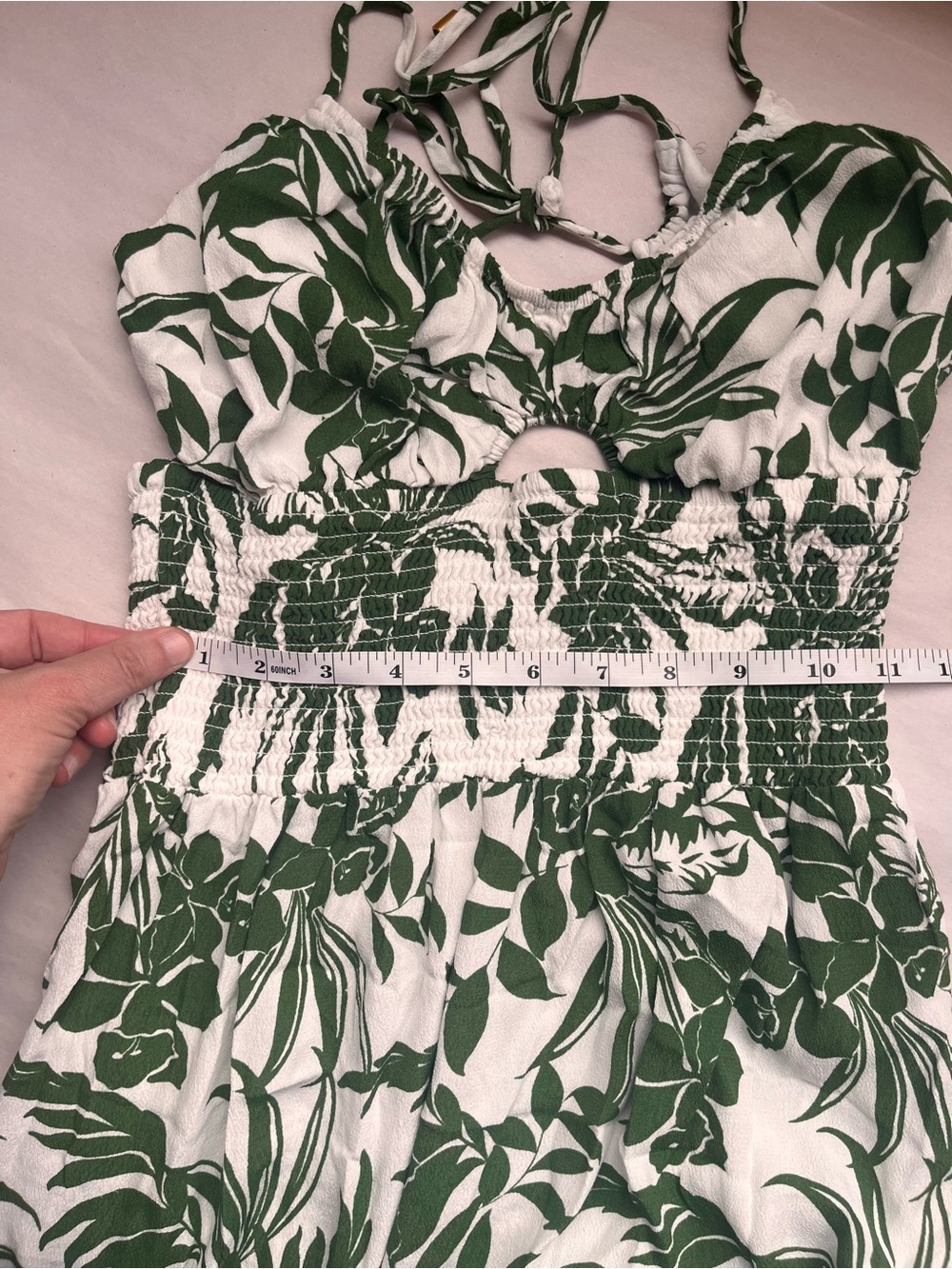 l*space Calla Destination Paradise Maxi Dress with Green Palm Print Side Slit L - Picture 9 of 10